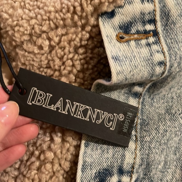 BLANK NYC & Anthropology Fuzzy  Wuzzy Sherpa Denim Jacket BNWT SOlD OUT Cozy 🧸 - Picture 8 of 10